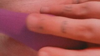 Vibrator play internal and external plus back view with lights on