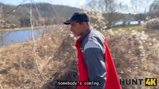 HUNT4K. We were caught by strangers during blowjob in public