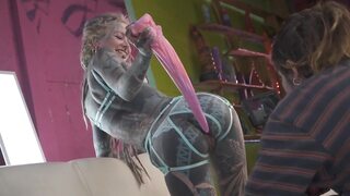 ANAL Fuck Heavily Tattooed Skinny Girl Behind the Scenes