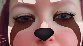 Kinky girl Ana Liz sucks a thick icicle in secret..