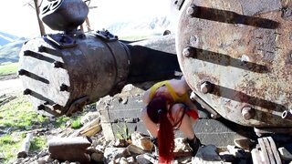 Teen Misty Has To Pee While Searching For Bug Pokemon In The Mines Outdoors