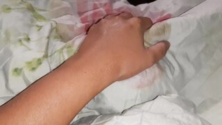 I Looked Under the Blanket and There Was My Neighbor Licking Pussy and My Girlfriend Watching and Masturbate, surprise Threesome