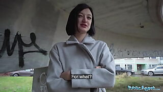 Public Agent hot petite women from Russia sits on a huge dick in POV