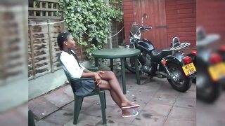 Black Babe Rides a Guys Face While Giving Him a