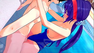 Hot MiSide Hentai: Poolside Porn 3D Sex