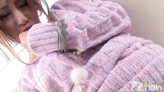 Japanese babe plays with toy and gets pussy fisted by a guy until she squirts like a fountain