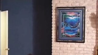 Pretty blonde babe big dick sucking pussy fucking threesome   cum on tits