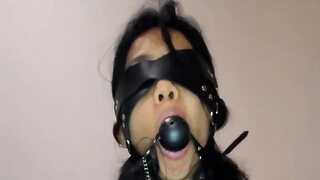 Asian college hottie tied and turned into obedient subbslut.