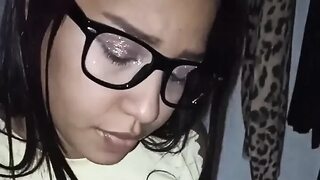 18 year old brunette big saggy tits from New York United States fucking her boyfriend's big dick nosn