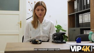 VIP4K  Young student Funky Town takes out a loan for the first time 