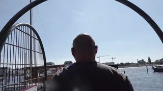 Old hunk fucks young tattooed and pierced brunette on his boat