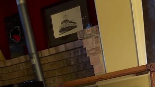 Hunk Strokes His Cock While Filming In The Mirror, I Strip and Suck Him