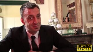 Squirting british subject gets throatfucked