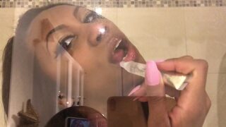 ASMR - Glass Kissing - Ass Worship - Wet Mouth Sounds - EbonyLovers