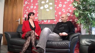 Sexy girls ride a huge cock in turns to mouth cumshot