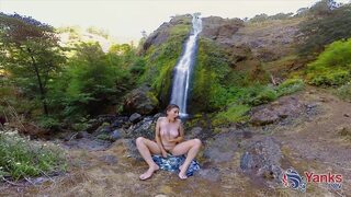 Hot hiker goes solo toying her pussy