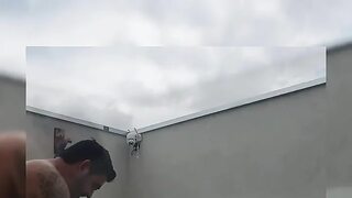 Enjoying the pool with the lover