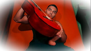 Sexy Gentleman Number One - Playing, Rubbing a C-80 Guitar with His Penis - Masturbating an 18 Centimeter Penis until Cumming