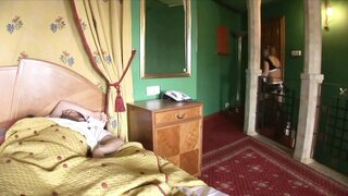 Morgan Moon swallowed one huge cock