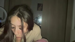 Slut sucking a dick without mercy 