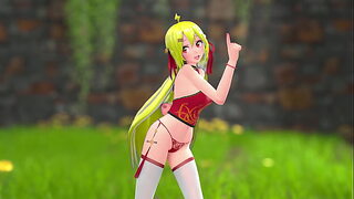 Blonde Chinese Girl M22 Undresses and Dances (3D Clip)