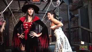 At Halloween all busty milfs love getting their tits out and getting naughty in threesomes