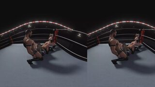 WWE reverse spitroast (ass-to-ass) threesome with Liv Morgan and Alexa