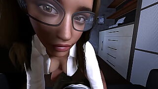 3D Animated Hot Secretary Action