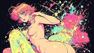 Unlock the Retro Charm Neon Vintage Anime Art Featuring Male and Female Characters