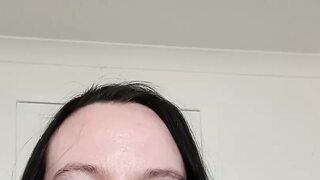 Wife strips in her blue summer dress showing off big