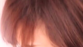 Young Japanese teen playing with huge dildo in secret