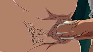 Neighbor's Cock🌭 Saturates Her Hairy Pussy✌ as She Swallows with