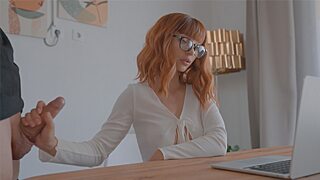 As 'Zoom Meeting' She Screams While His Wet Cum Fills