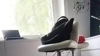 Shy girlfriend handjob and blowjob