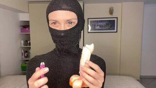 Masked Candle Tease, Soft Femdom & Erotic Play with Toy