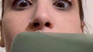 Tiny Man Fertilizing The Giantess's Mountainous Mound of A Baby-Bearing