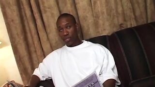 Huge black cock sucking in the bedroom...just sucking and little pussy penetrated