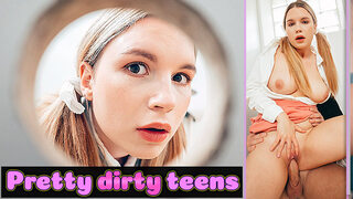 **Sloppy Top - Teenager's First Time Blowbang Experience Her Juicy