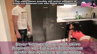 Raw German housewife gets down and dirty, three-way bang in