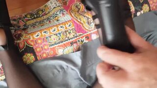 Two femme fatales, skin-tight stockinged nudes, get down and dirty