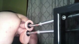 Blindly servicing the sex machine's every whim while getting a