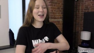 Red-haired milkmaid from the village and her first home video