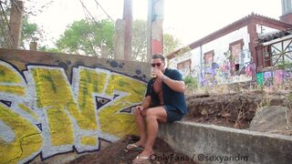 Smoking a cigar while making my wife ORGASM in public