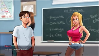 Caught His Big Natural Boobs Stepsis Jenny Playing With Her Huge Boobs With Another Girl - Summertime Saga 3D Porn Game