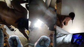 A Texas thot's amateur home-made gloryhole booty gets ravaged by