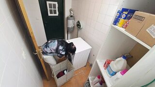Fucked Hard by a Latina Housekeeper on Wash Day