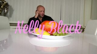 Big ass ebony enjoying in his warm load