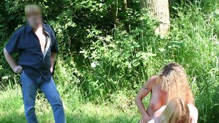 Submissive lesbians and perverted voyeur