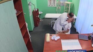 Dirty doc drills and drenches sexy nurse's snatch in cream