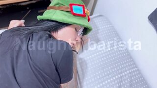 The geek while she played her little game